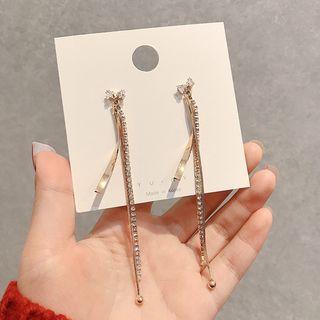 Rhinestone Fringed Earring 1 Pair - E1698 - Gold - One Size
