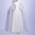 Sleeveless Lace Panel Wedding Gown