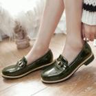 Faux Patent Buckled Oxford Loafers