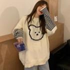 Long-sleevebear Print T-shirt