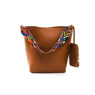 Set: Patterned Strap Bucket Bag + Coin Purse