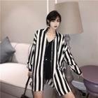 Striped Long Shirt Shirt - Stripes - Black & White - One Size