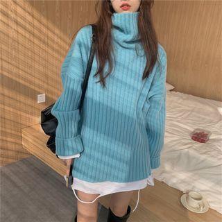 Turtleneck Ribbed Sweater / Long-sleeve T-shirt
