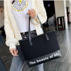 Lettering Paneled Tote Bag