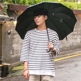 3/4-sleeve Colored Stripe T-shirt