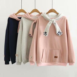 Cat Paw Embroidered Hoodie