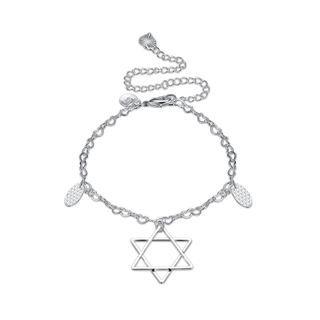 Simple Fashion Hollow Star Anklet Silver - One Size