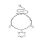 Simple Fashion Hollow Star Anklet Silver - One Size
