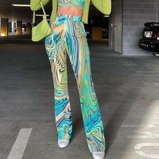 High Waist Print Pants