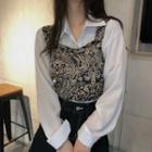Patterned Camisole Top / Long-sleeve Shirt