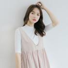 Mock-neck Short-sleeved T-shirt
