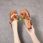 Flower Detail Platform Flip-flops