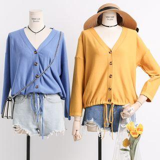Tie-hem Knit Cardigan