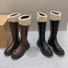 Faux Shearling Panel Tall Boots
