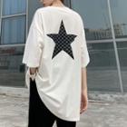 Checkerboard Star Print T-shirt