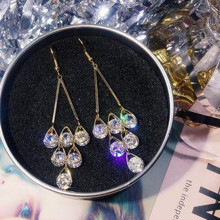 Rhinestone Chandelier Earring Silver - One Size