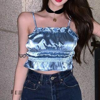 Cropped Frill Trim Camisole Top