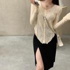 Asymmetrical Knit Top / Slit A-line Skirt