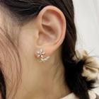 Rhinestone Flower Earring 1 Pair - Gold - One Size