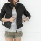 Slim-fit Faux-suede Rider Jacket