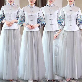 Cheongsam Style Mesh Bridesmaid Dress (various Designs)