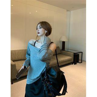 Cold Shoulder Long-sleeve T-shirt / Strappy Dress