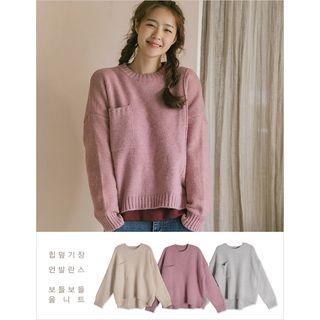 Pocket-front Oversized Sweater