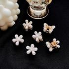 Faux Pearl Flower Hair Clip Set Of 6 - One Size