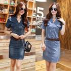 Single-breasted Short Sleeved Dress