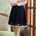 Embroidered Paneled A-line Skirt