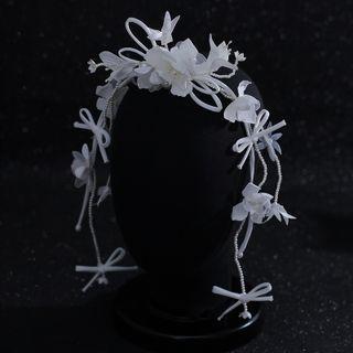 Wedding Flower Bow Headband White - One Size