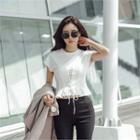 Lace-up Front Cropped Top
