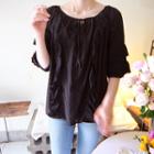 Tie-front Frilled Perforated Top