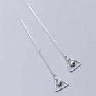 925 Sterling Silver Triangle Dangle Earring 1 Pair - Silver - One Size