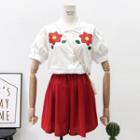 Short-sleeved Flower-print Shirt