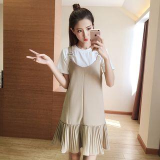 Set: Short-sleeve T-shirt + Suspender Dress