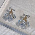 Flower Rhinestone Alloy Earring 1 Pair - C-582 - Blue - One Size