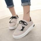Adhesive Strap Lace-up Sneakers