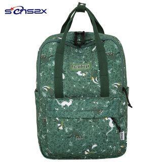 Top Handle Print Zip Backpack
