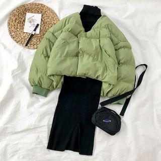 Padded Jacket / Knit Dress