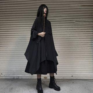 Asymmetric Oversized Shirt Black - One Size