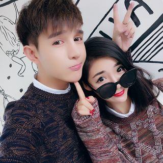 Couple Matching Melange Knit Top