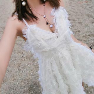 Strappy Fringe A-line Dress
