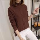 Long-sleeve Mock-neck Sweater