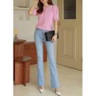 Slit Seam-detail Boot-cut Jeans