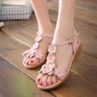 Floral T-strap Sandals