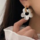 Flower Hoop Earring 1 Pair - Gold & Silver - One Size