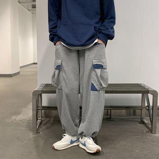 Contrast-trim Tie-ankle Pants