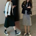 Long Sleeve Denim Jacket / Plain Tank Dress