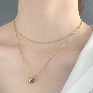 Pendant Stainless Steel Necklace 1pc - Xl109 - Gold - One Size